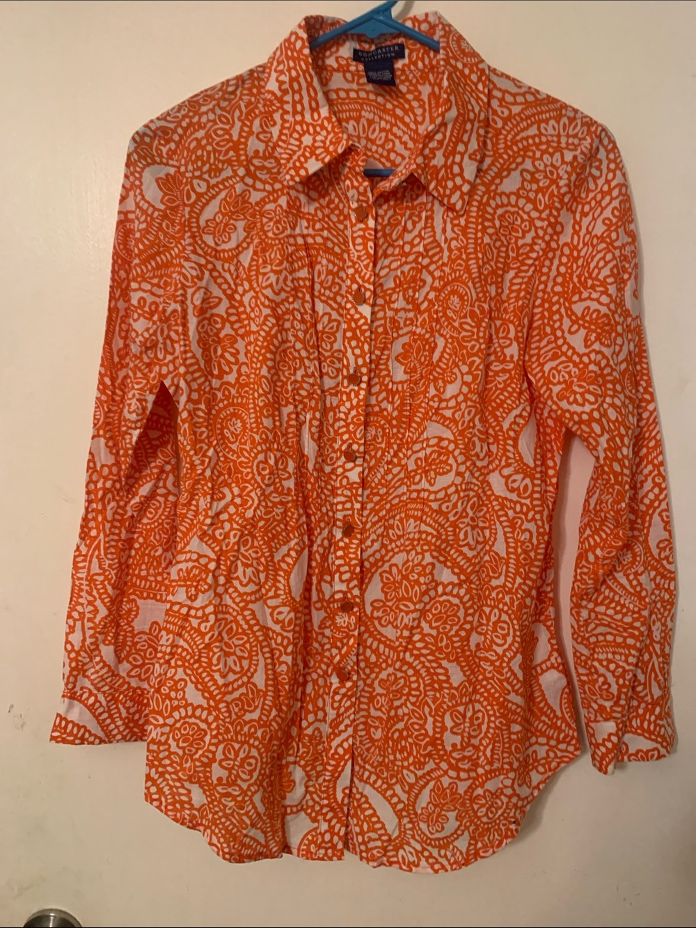 Doncaster Orange and White Paisley Button-Down Shirt